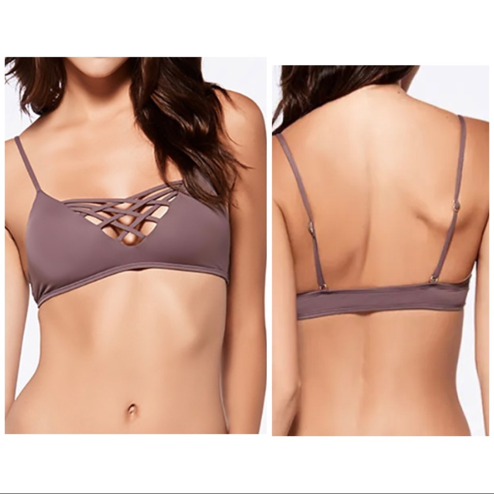 L Space NWT Jaime Bikini Top Pebble, XS